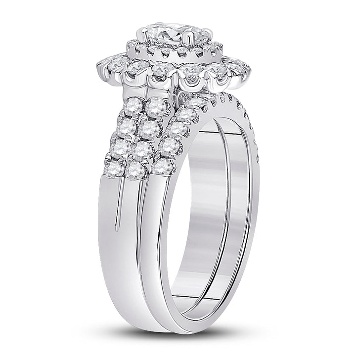 1 7/8CTW-DIA ANA M 1/2CT-COVAL BRIDAL SETS DOUBLE HALO