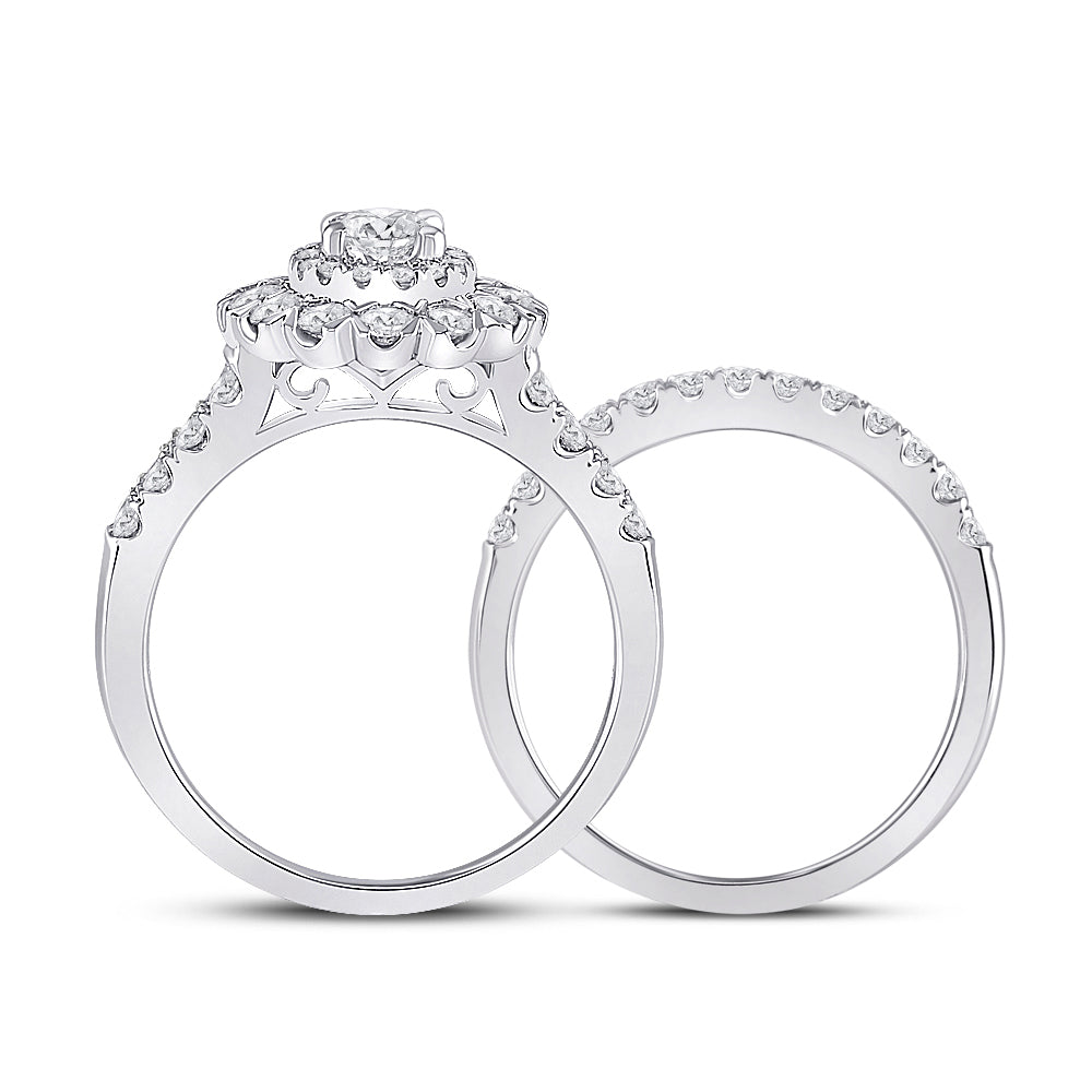 1 7/8CTW-DIA ANA M 1/2CT-COVAL BRIDAL SETS DOUBLE HALO