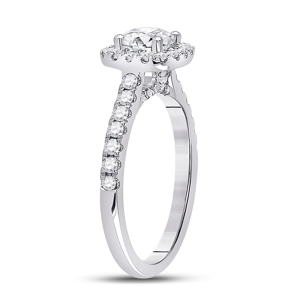 1 1/3CT-DIA NK 3/4CT-CRD ENGAGEMENT SINGLE HALO