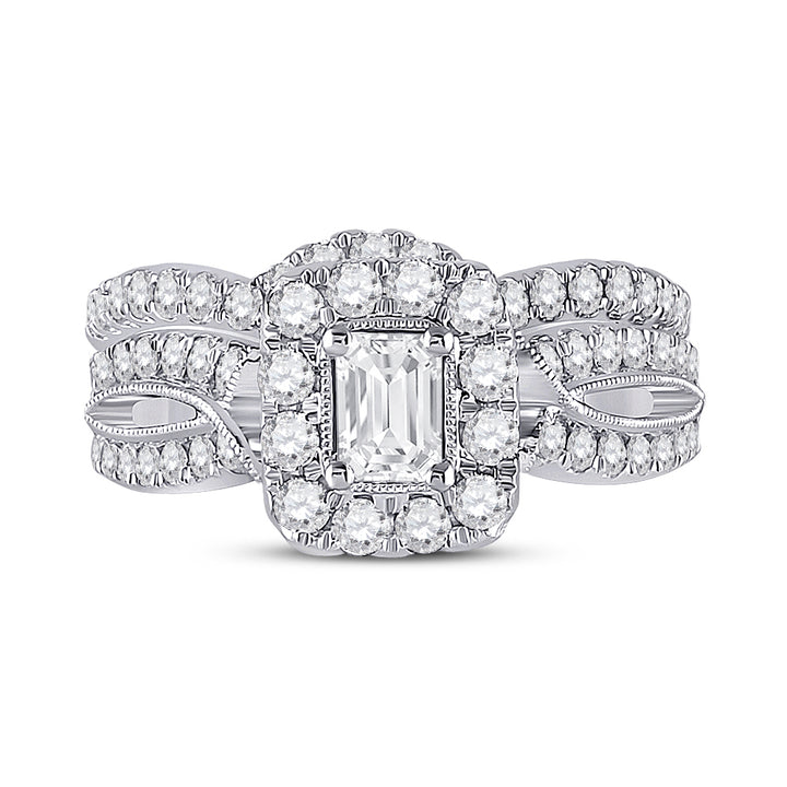 1 3/8CT-DIA ANA M 3/8CT-CEME BLISS BRIDAL SETS DOUBLE HALO