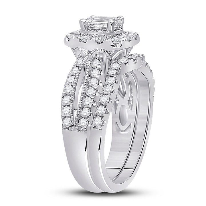 1 3/8CT-DIA ANA M 3/8CT-CEME BLISS BRIDAL SETS DOUBLE HALO