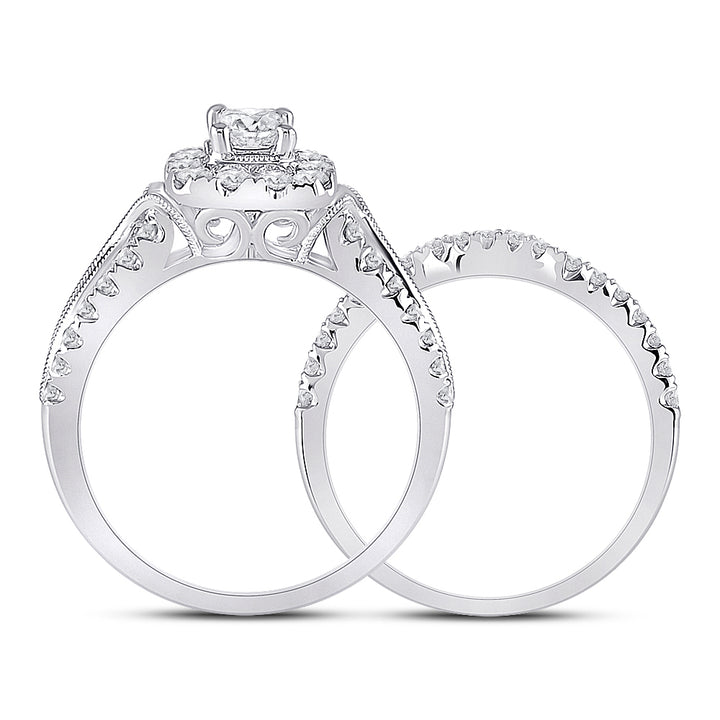 1 3/8CT-DIA ANA M 3/8CT-CEME BLISS BRIDAL SETS DOUBLE HALO