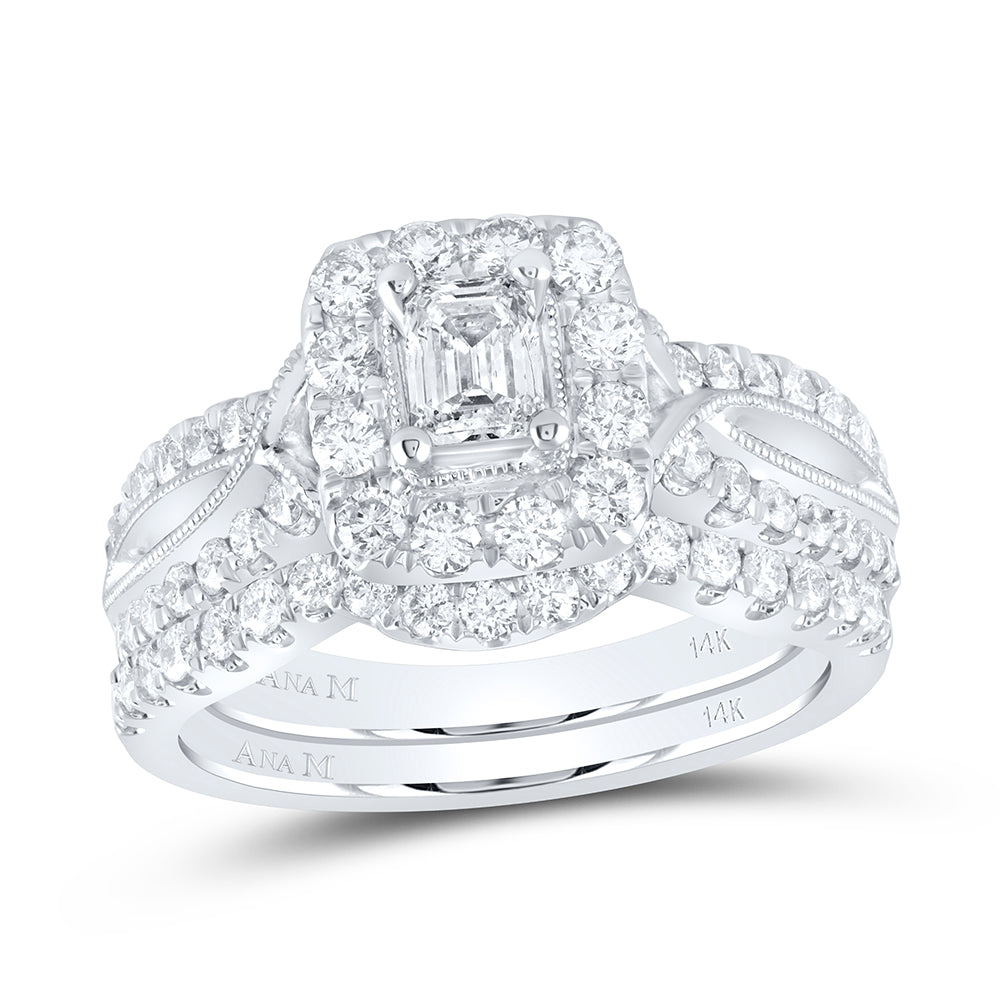 1 3/8CT-DIA ANA M 3/8CT-CEME BLISS BRIDAL SETS DOUBLE HALO