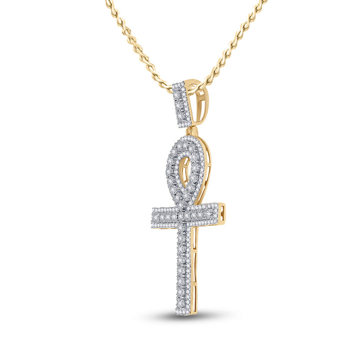 1 CTW-DIA ANKH CROSS PENDANT