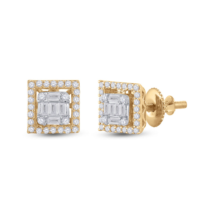 3/8CTW-DIA ANA M DIANA FASHION SQUARE STUD EARRING