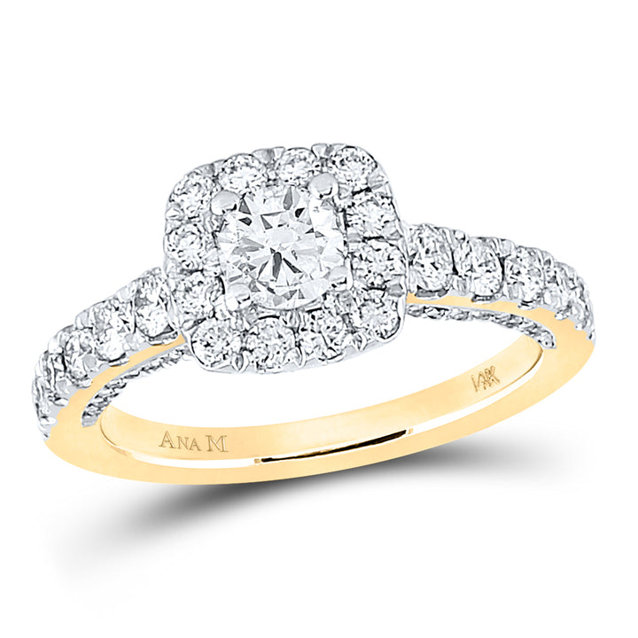 1 1/2CTW-DIA ANA M 1/2CT-CRD SINGLE HALO ENGAGEMENT RING