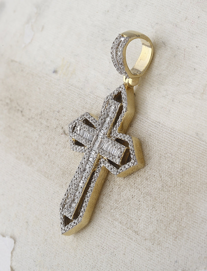 7/8CT-DIA P1P2 CROSS PENDANT