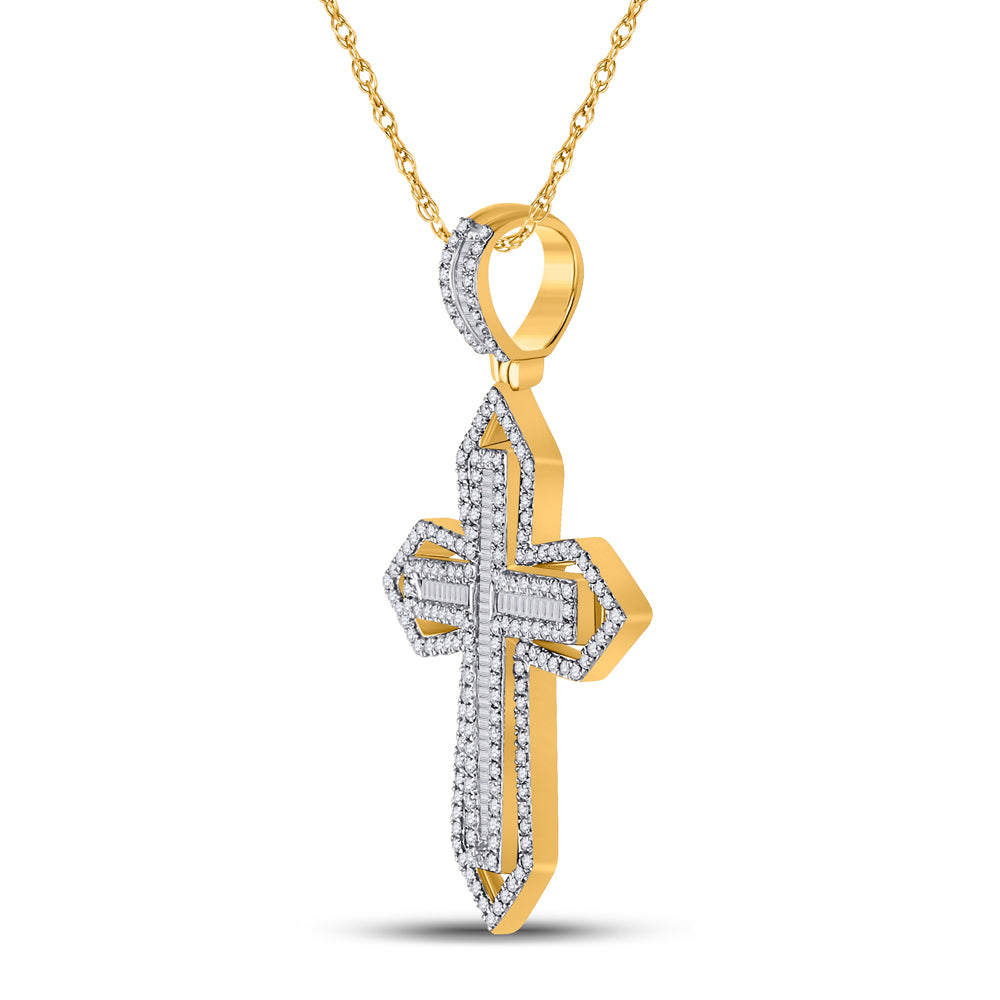 7/8CT-DIA P1P2 CROSS PENDANT