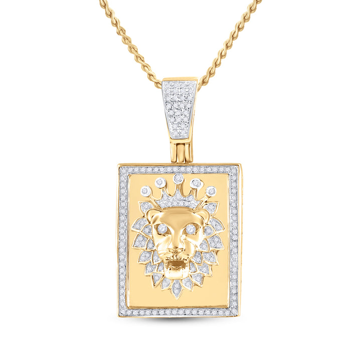 1/2CT-DIA P1P2 MICRO-PAVE LION  MENS CHARM