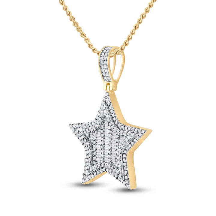 3/4CT-DIA P1P2 MICRO-PAVE STAR MENS CHARM