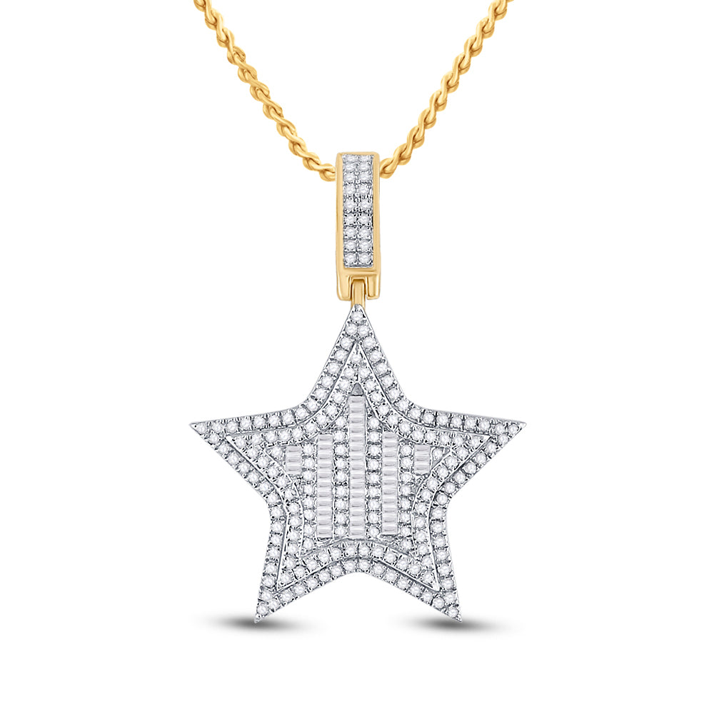 3/4CT-DIA P1P2 MICRO-PAVE STAR MENS CHARM