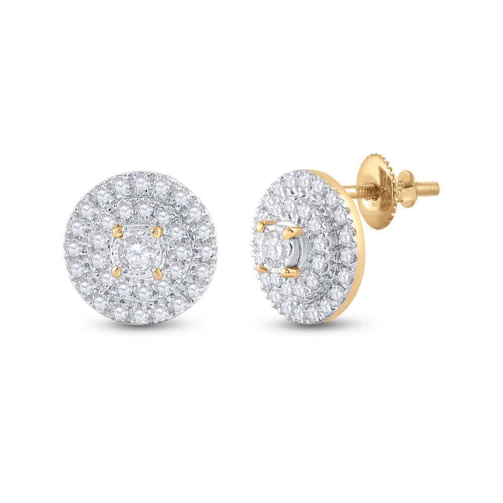 1/4CT-DIA CN MICRO-PAVE ROUND EARRING