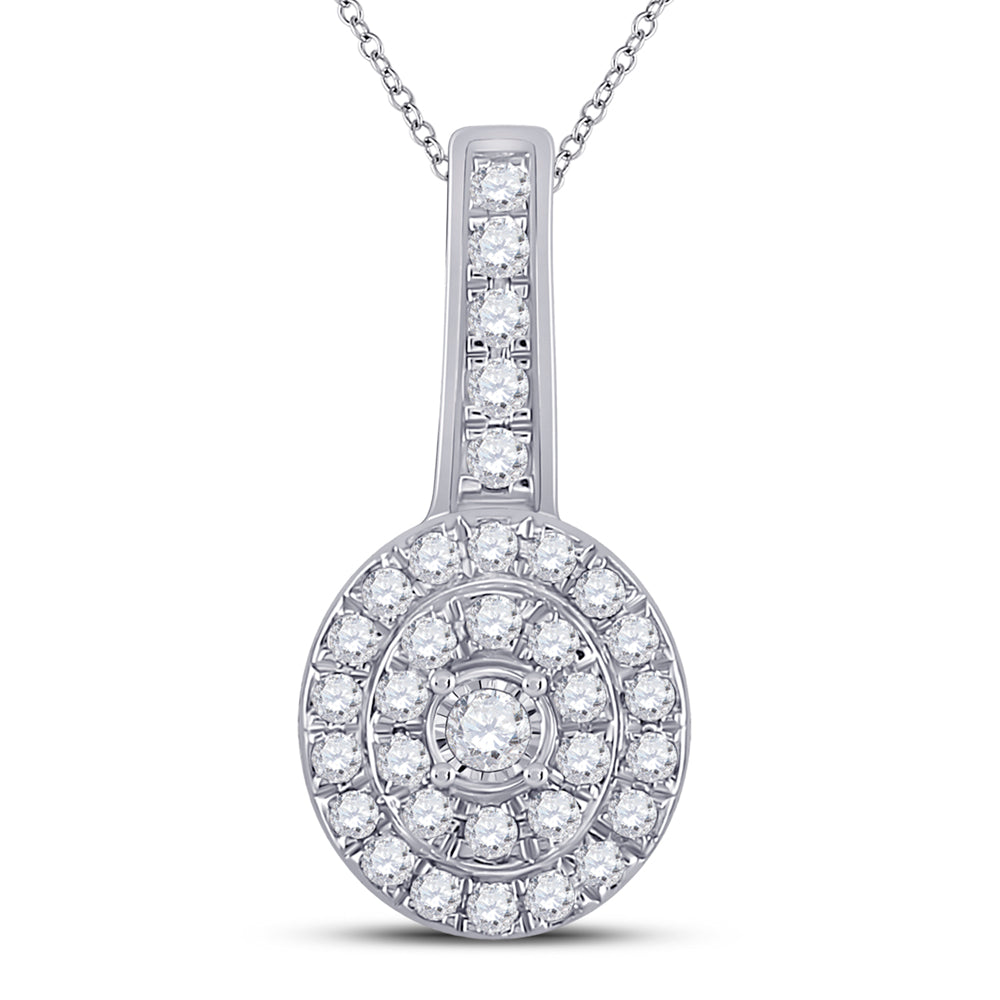 1/3CT-DIA CN MICRO-PAVE FASHION OVAL PENDANT