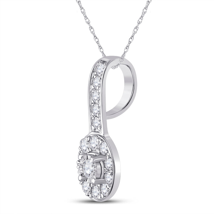 1/4CT-DIA CN MICRO-PAVE FASHION  ROUND PENDANT