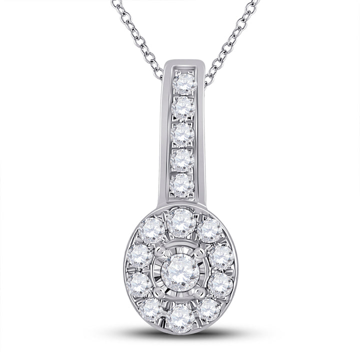 1/4CT-DIA CN MICRO-PAVE FASHION  ROUND PENDANT