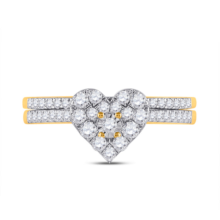 1/2CT-DIA CN HEART BRIDAL SET