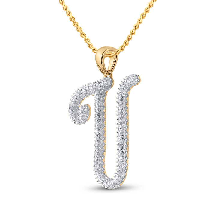 1/5CT-DIA GIFT INITIAL "U" PENDENT