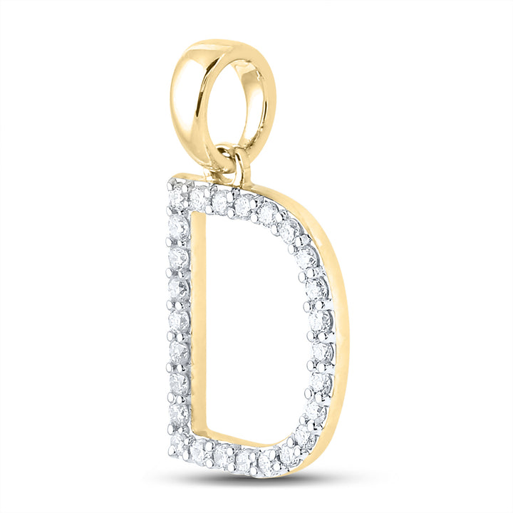 1/5CT-DIA CN LADIES INITIAL "D" PENDANT