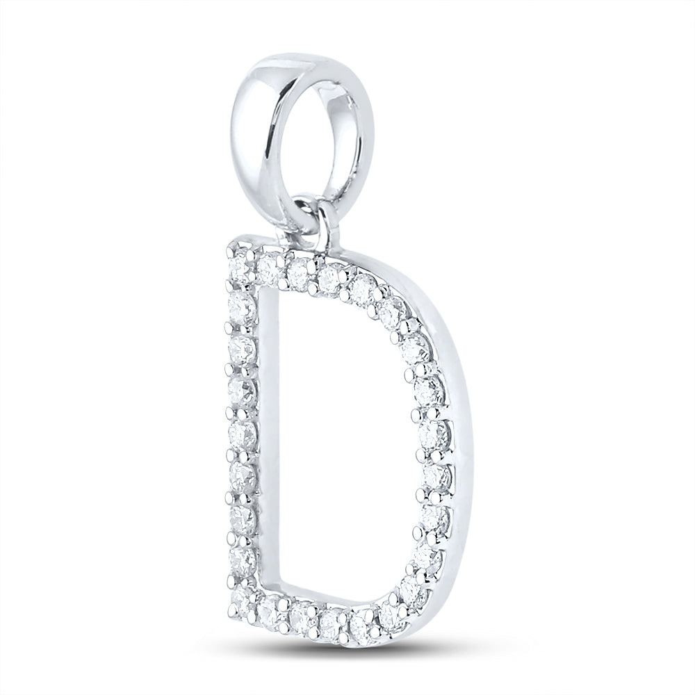 1/5CT-DIA CN LADIES INITIAL "D" PENDANT