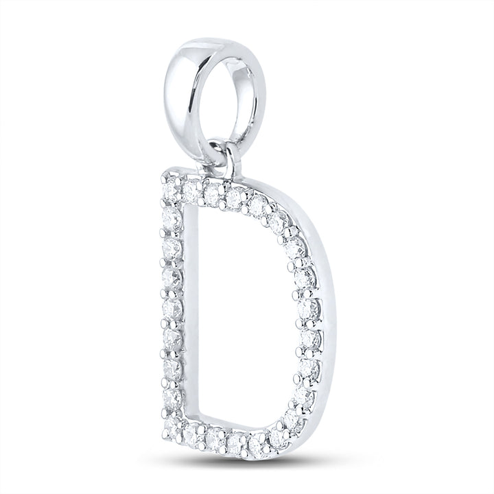 1/5CT-DIA CN LADIES INITIAL "D" PENDANT