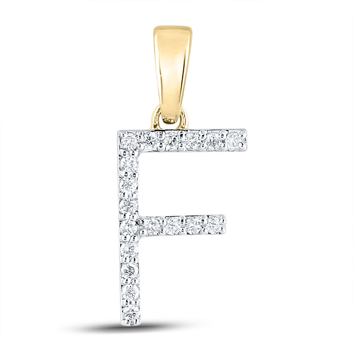 1/8CT-DIA CN LADIES INITIAL "F" PENDANT