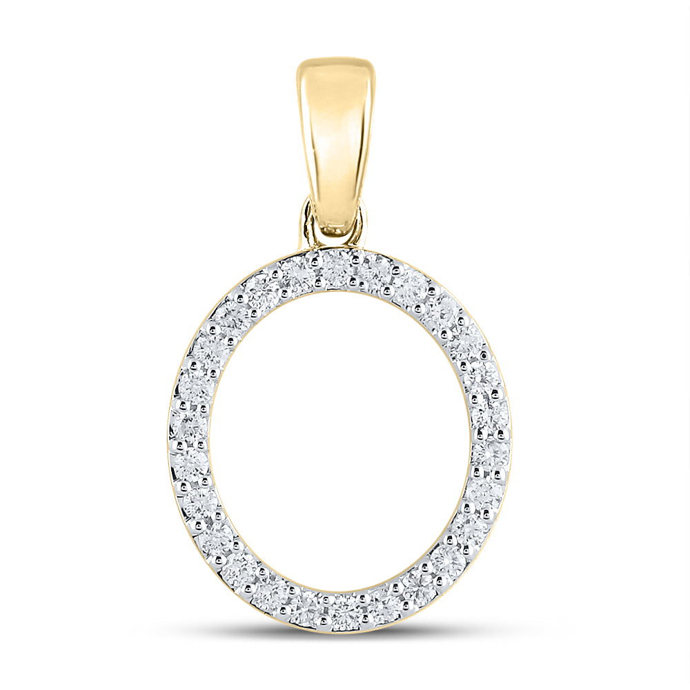 1/5CT-DIA CN LADIES INITIAL "O" PENDANT