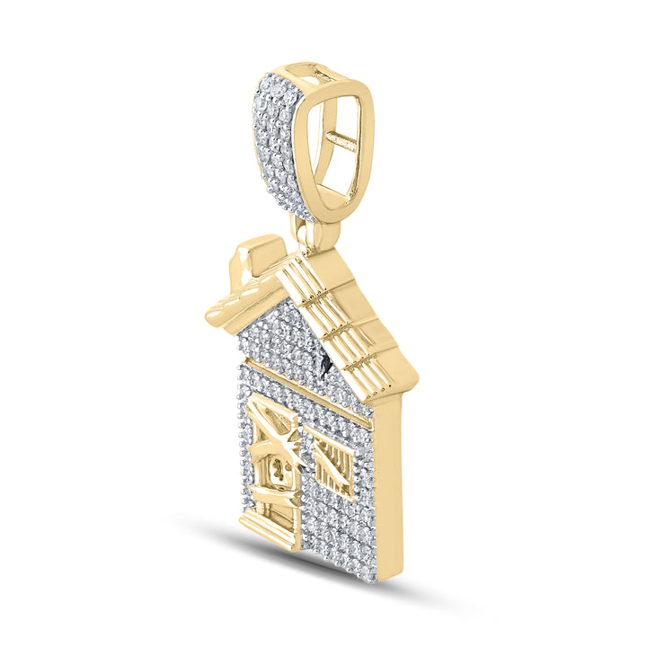 1/2CT-DIA NK TRAP HOUSE MENS CHARM