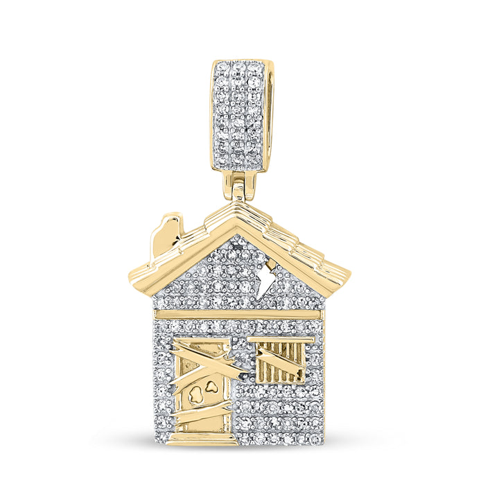 1/2CT-DIA NK TRAP HOUSE MENS CHARM