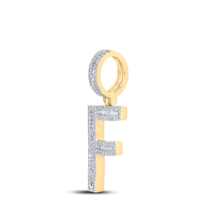 3/4CTW-DIA P1 INITIAL "F" MENS CHARM