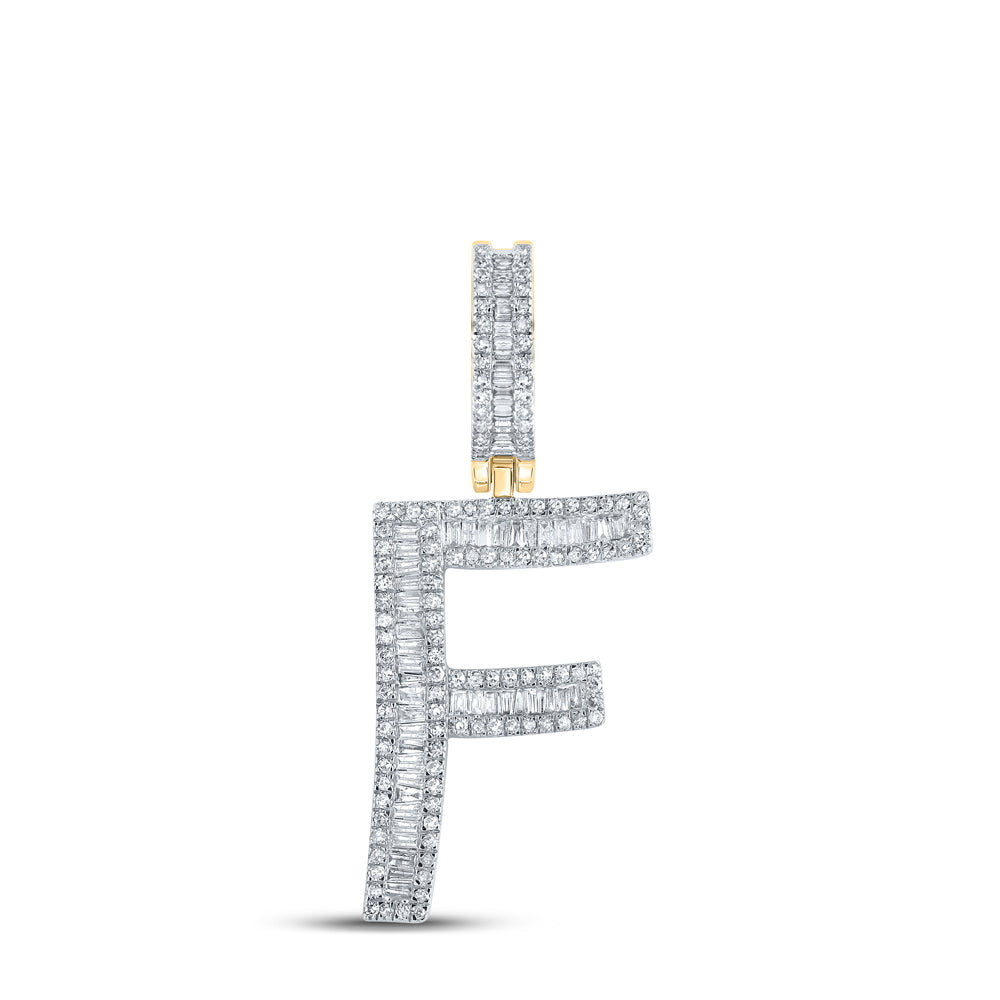 3/4CTW-DIA P1 INITIAL "F" MENS CHARM