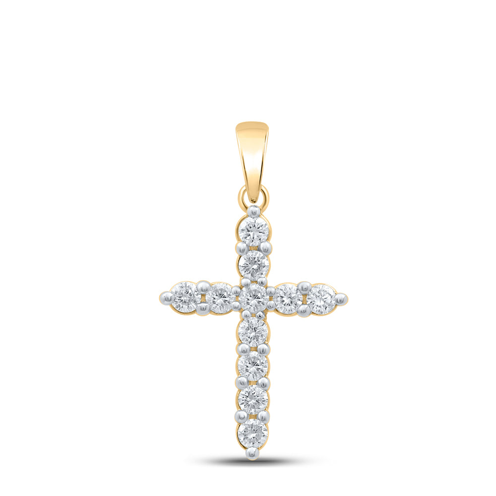 1/2CTW-DIA CN CROSS PENDANT