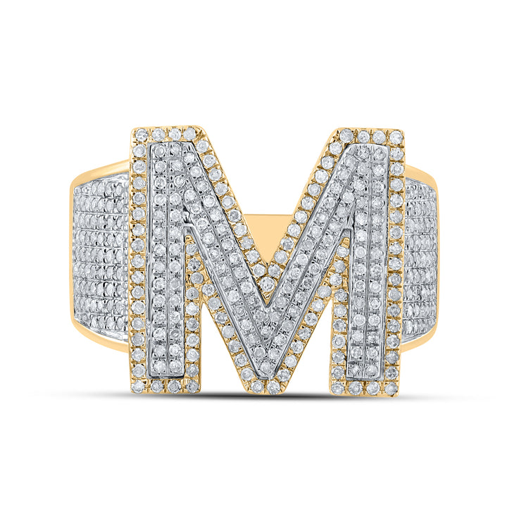 1 1/5CTW-DIA P1P2 INITIAL "M" MENS RING