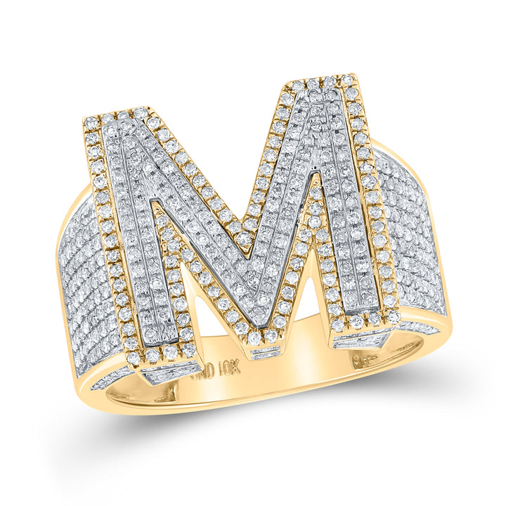 1 1/5CTW-DIA P1P2 INITIAL "M" MENS RING