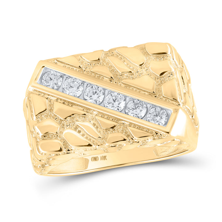 1/2CTW-DIA NUGGET MENS RING