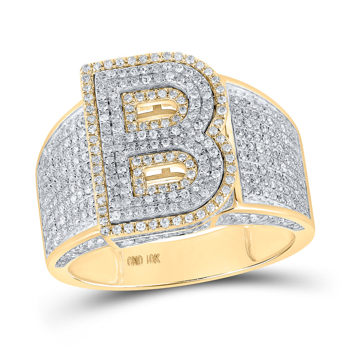 1 1/5CTW-DIA P1P2 INITIAL "B" MENS RING