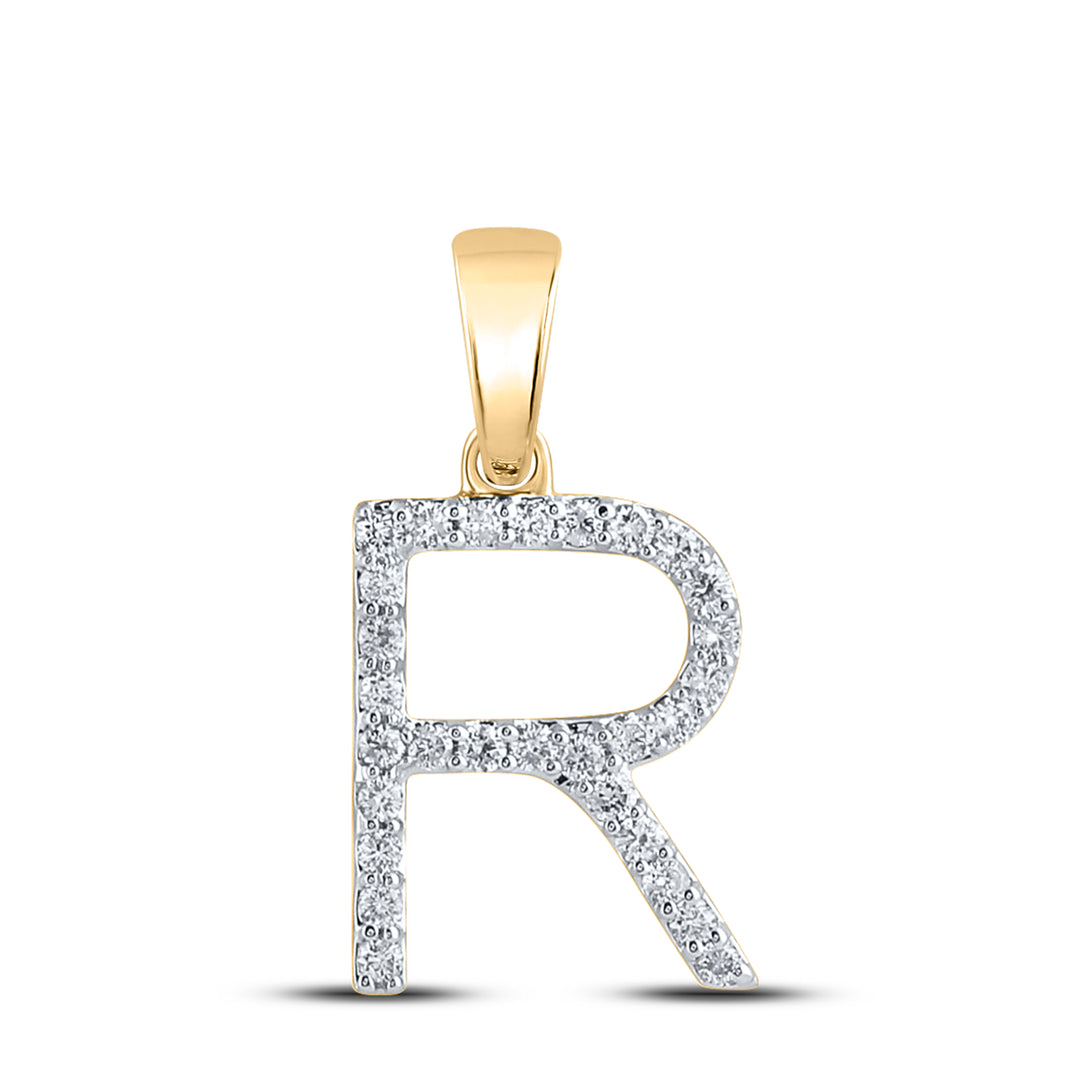 1/5CT-DIA CN LADIES INITIAL "R" PENDANT