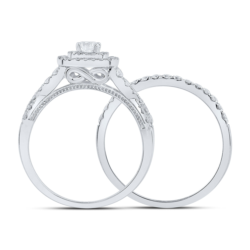 1CTW-DIA ANA M 1/5CT-CRD  BLISS  BRIDAL SETS 2HALO