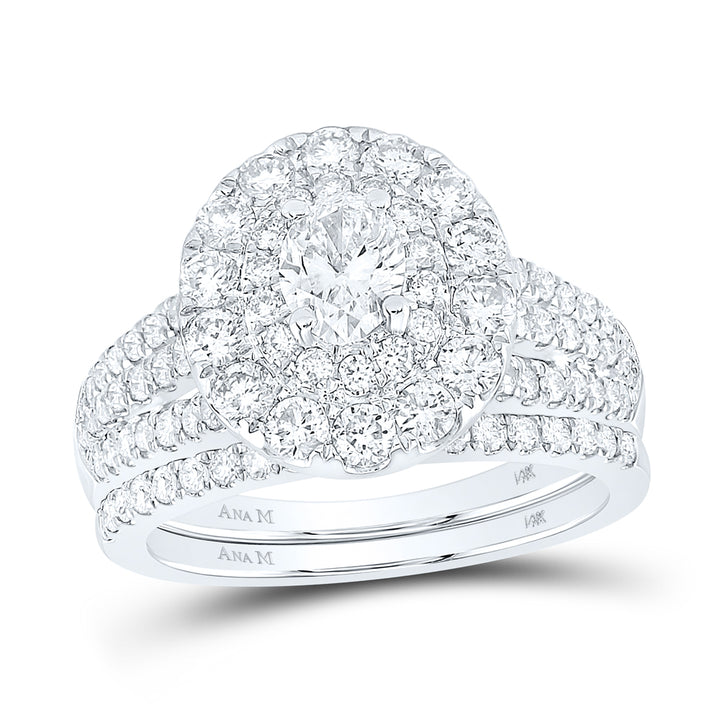 2CTW-DIA ANA M 1/2CT-COVAL BRIDAL SET 2 HALO