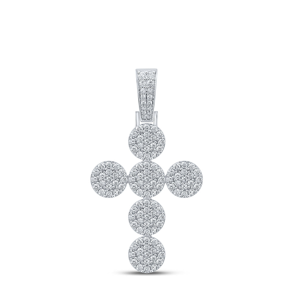 2 CT-DIA NK ROUND CROSS MENS CHARM