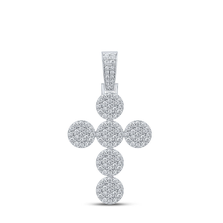 2 CT-DIA NK ROUND CROSS MENS CHARM