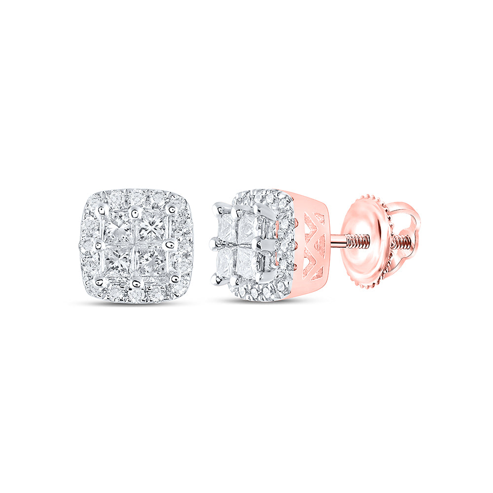 1/2CTW-DIA ANA M INVISIBLE CUSHION EARRING