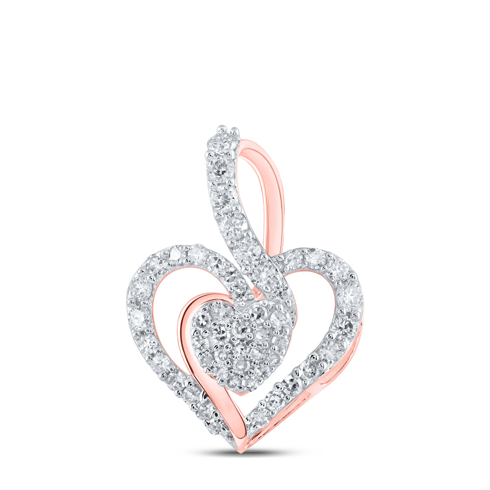 3/8CTW-DIA NK HEART PENDANT