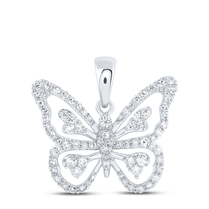 3/8CTW-DIA CN BUTTERFLY PENDANT