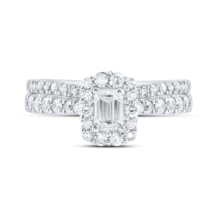 1CTW-DIA NKE 1/3CT-CEME SINGLE HALO BRIDAL SET