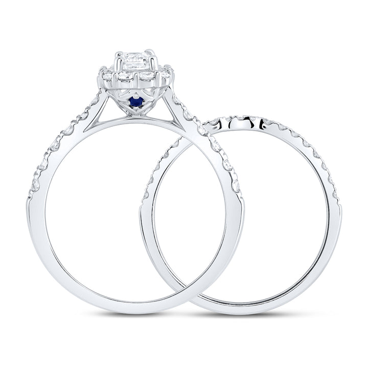 1CTW-DIA NKE 1/3CT-CEME SINGLE HALO BRIDAL SET