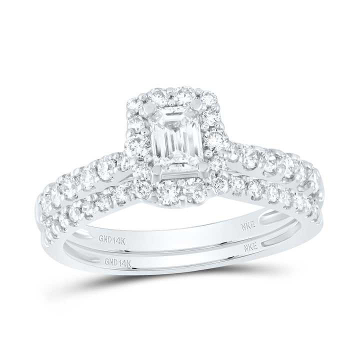 1CTW-DIA NKE 1/3CT-CEME SINGLE HALO BRIDAL SET