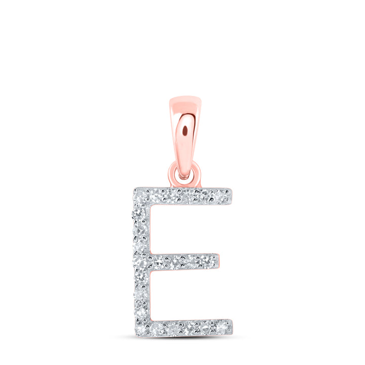 1/10CTW-DIA NK INITIAL "E" PENDANT