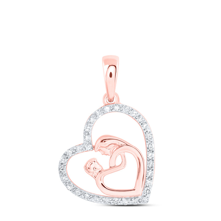 1/6CTW-DIA NK MOM HEART PENDANT