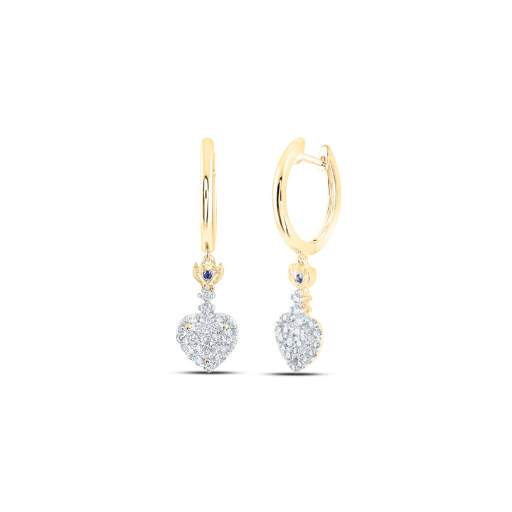 1/2CTW-DIA ANA M FASHION HEART DANGLING EARRING