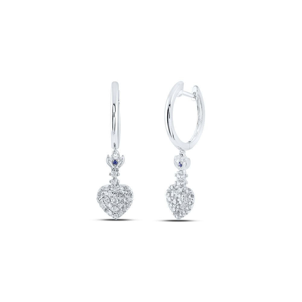 1/2CTW-DIA ANA M FASHION HEART DANGLING EARRING